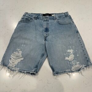 Vintage Levis Silver Tab Jean Shorts 36 Loose Made in USA Baggy Denim 90s Y2K